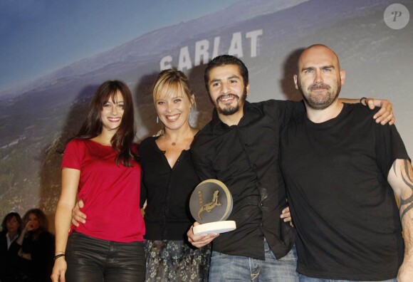 Mélanie Bernier, Marie Guillard, Aymen Saidi et Julien Leclercq, lors du palmarès du 19e Festival du Film de Sarlat, le 14 novembre 2010.