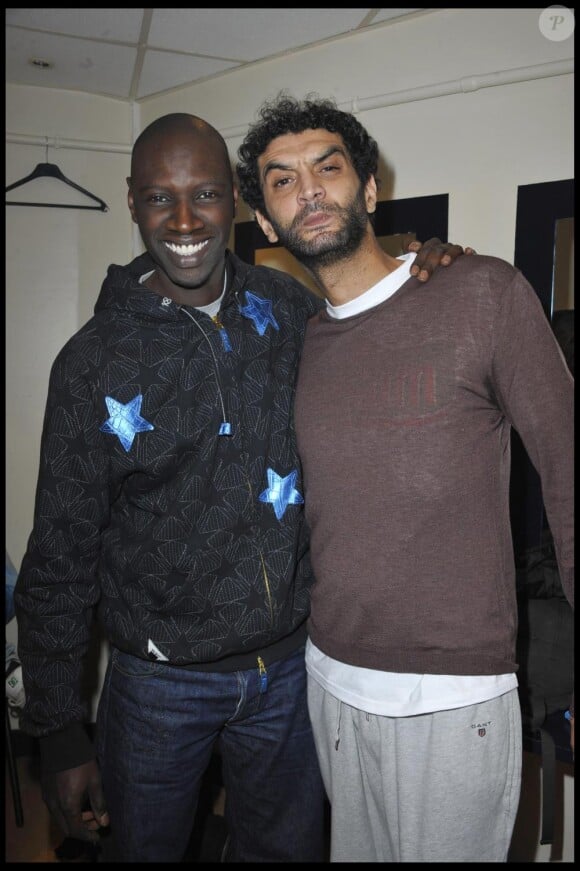 Omar Sy et Ramzy Bédia fêtent les 10 ans de carrière du 113, au Bataclan le 21 novembre 2010