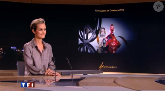 Laeticia Hallyday sur le plateau de Claire Chazal, TF1, le 28 novembre 2010