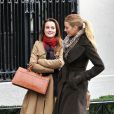 Leighton Meester et Blake Lively, sur le tournage de Gossip Girl à New York, le 30 novembre 2010.