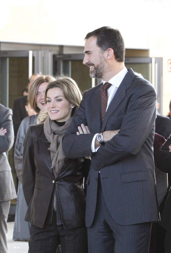 Letizia et Felipe d'Espagne à Logrono, Espagne, le 2 décembre 2010.