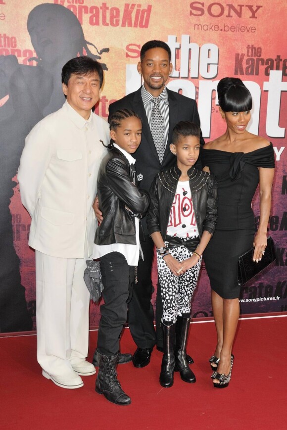 Jackie Chan, Will Smith, Jada Pinkett Smith, et leurs enfants Jaden Smith et Willow Smith