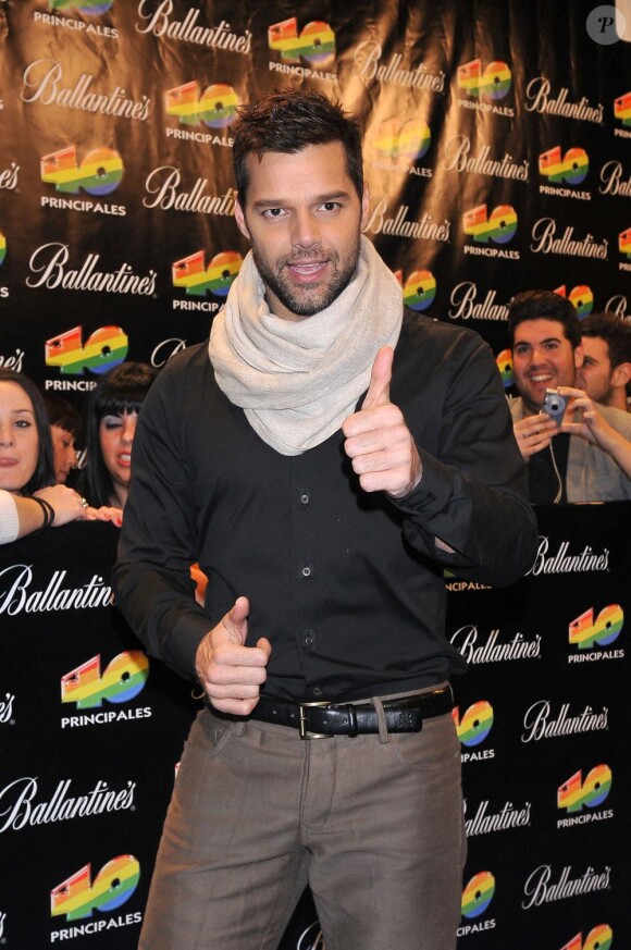 Ricky Martin à la cérémonie des 40 Principales Awards à Madrid, le 10 décembre 2010.
