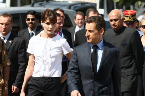 Carla Bruni-Sarkozy et son mari.