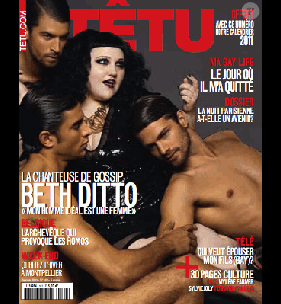 Beth Ditto en couverture de Têtu, en kiosque le 15 décembre 2010