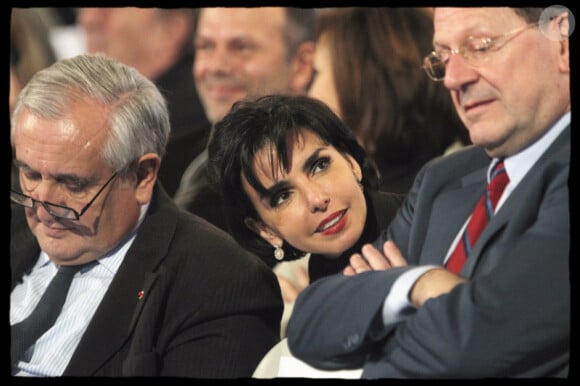 Jean-Pierre Raffarin, Rachida Dati et Hervé Novelli lors du Conseil National de l'UMP, à la Porte de Versailles, le 11 décembre 2010.
