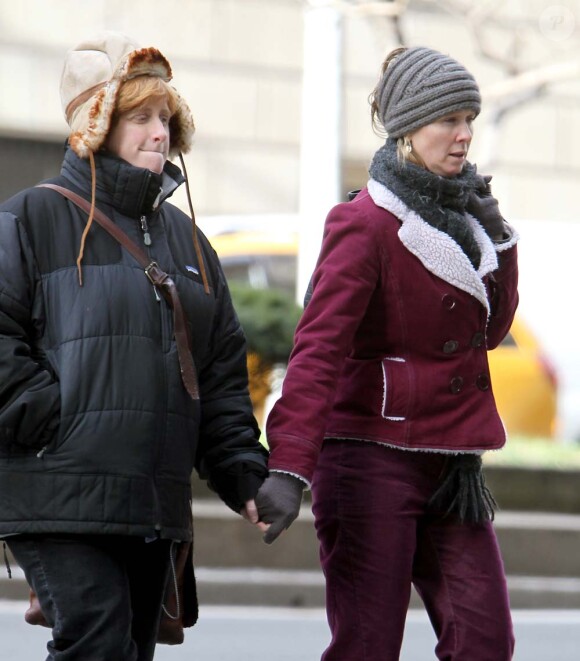 Cynthia Nixon et sa girlfriend Christine Marinoni à New York, le 15 décembre 2010