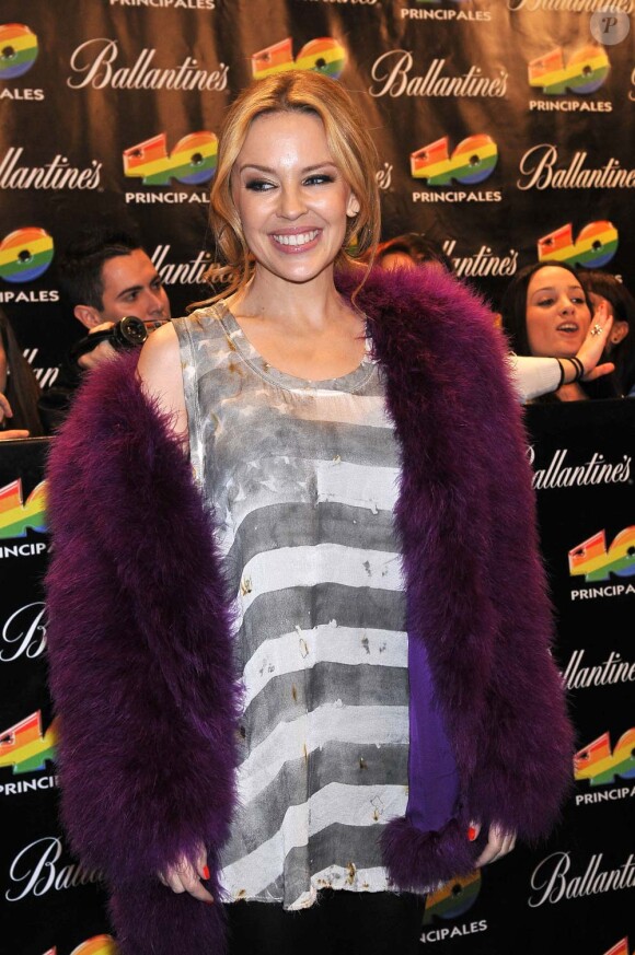 Kylie Minogue aux 40 Principales Awards, à Madrid, le 10 décembre 2010