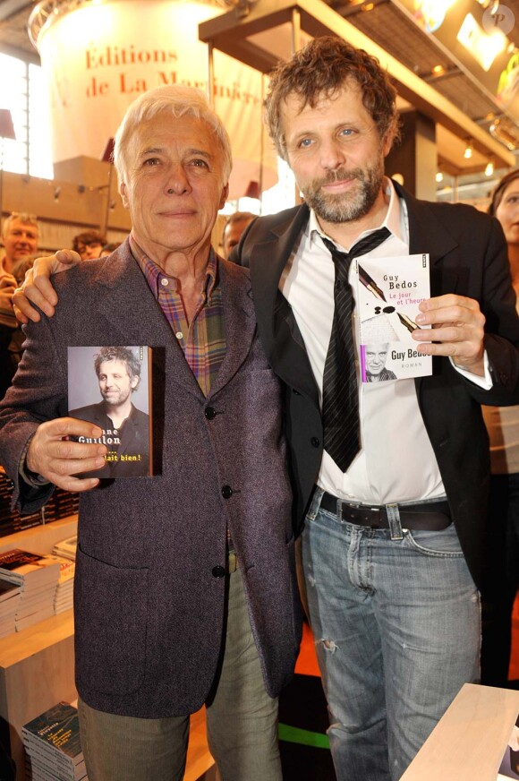 Stéphane Guillon et Guy Bedos, salon du livre de Paris, le 27 mars 2010