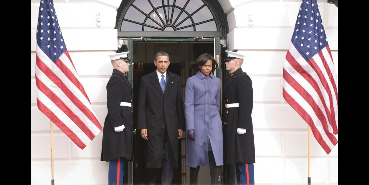 Photo : Michelle et Barack Obama lors d'un hommage à la Maison Blanche ...