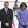 Michelle et Barack Obama lors d'un hommage à la Maison Blanche le 10 janvier 2011 en mémoire des victimes de la fusillade du samedi 8 janvier à Tucson, Arizona