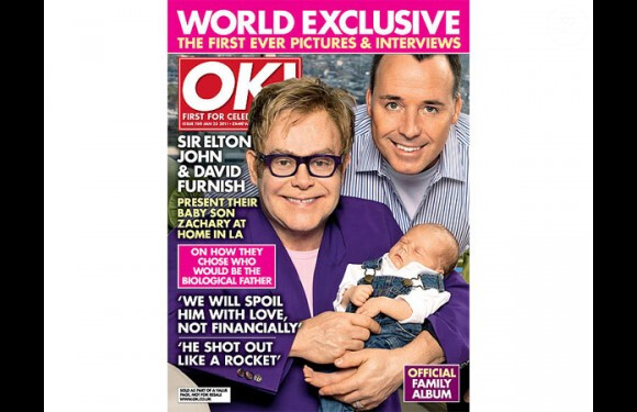 Elton John et David Furnish en couverture de Ok !