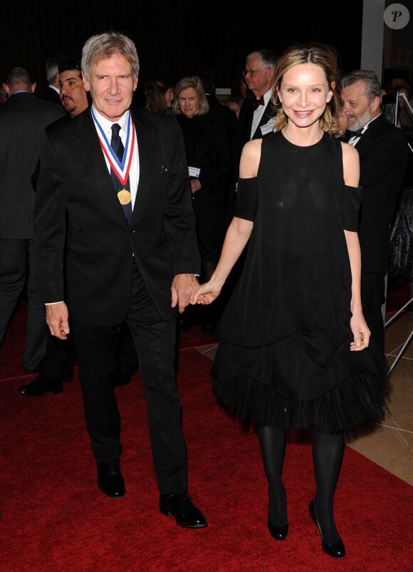 Harrison Ford et Calista Flockhart lors de la soirée des Légendes vivantes de l'aviation au Beverly Hilton à Los Angeles le 21 janvier 2011 