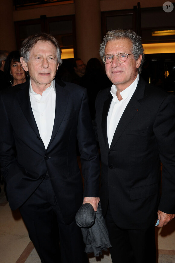 Roman Polanski et Laurent Dassault lors du gala Scopus à Paris le 23 janvier 2011