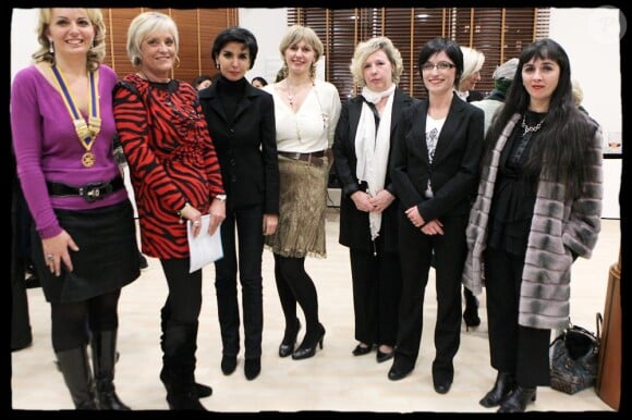 Rachida Dati lors d'une réunion publique à l'invitation de Jean-Pierre Giran, à Hyères, pour soutenir la candidate aux cantonales Edith Audibert, le 24 janvier 2011.