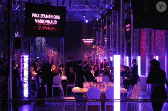 Le dîner de gala du 90e Prix d'Amérique se déroulait au Cent-Quatre (Paris XIe), samedi 29 janvier 2011.