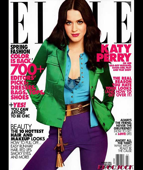 Katy Perry en couverture du magazine Elle américain du mois de mars 2011.