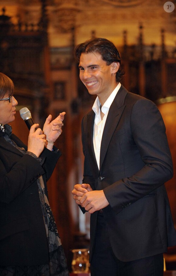 Rafael Nadal, présentation de l'Open de Barcelone, à Barcelone, le 8 février 2011