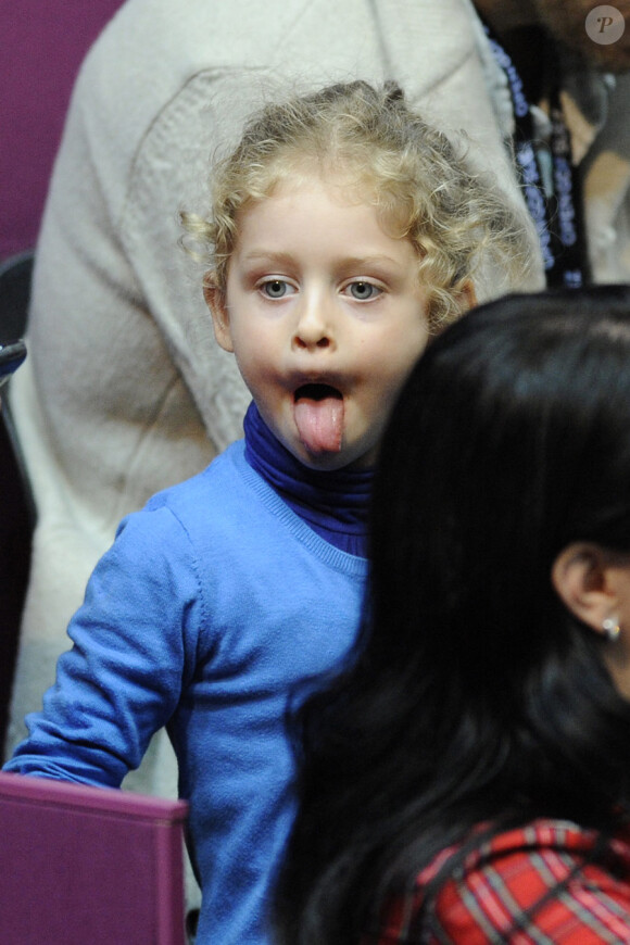 Jada, la fille de Kim Clijsters le vendredi 11 février 2011 lors de  l'Open GDF Suez. La joueuse devient la première maman n°1 mondiale !