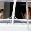 Eva Longoria et Eduardo Cruz en vacances sur un yacht à Miami le 6 février 2011