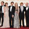 L'équipe de Harry Potter, dont Emma Watson, J.K. Rowling et Rupert Grint, lors des BAFTA awards à Londres le 13 février 2011