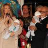 Céline Dion et René Angélil arrivent à Las Vegas avec leurs enfants, le 16 février 2011.