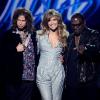 Jennifer Lopez dans American Idol avec Randy Jackson et Steven Tyler