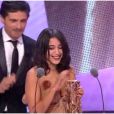 Leïla Bekhti reçoit le prix du Meilleur espoir féminin pour son rôle dans  Tout ce qui brille , lors de la 36e nuit des César, vendredi 25 février 2011.