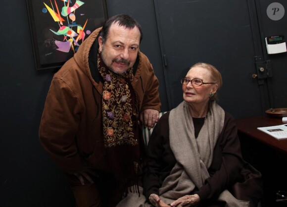 Michèle Morgan fête ses 91 ans à Paris le 1er mars 2011. Ici aux côtés de Henry-Jean Servant