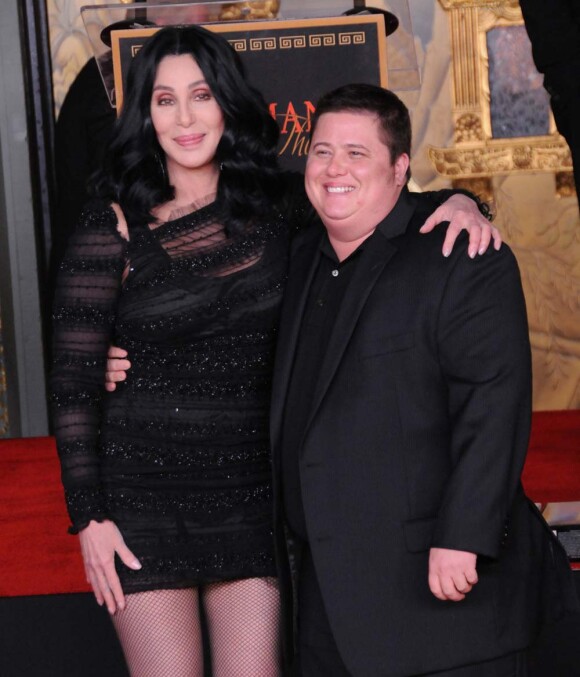 Cher et son fils Chaz Bono, Los Angeles, le 18 novembe 2010