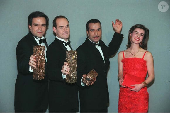 Les Inconnus reçoivent le césar du meilleur premier film pour Les Trois frères, mars 1996