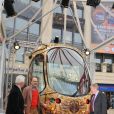 Christian Lacoix lors de la présentation du futur tramway dont il a imaginé le design pour Montpellier. Le 29 mars 2011