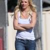 Britney Spears tourne un sketch pour le Jimmy Kimmel Show au côté des membres de Jackass, mardi 29 mars.