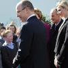 Visite officielle en Irlande d'Albert de Monaco et Charlene Wittstock. Le couple est reçu à Dublin par la présidente Mary McAleese, le 4 avril 2011.