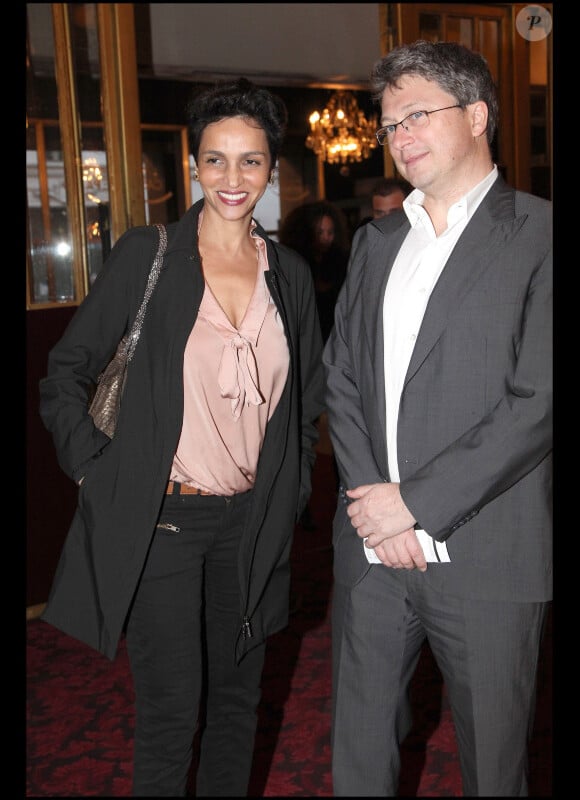 Farida Khelfa et son mari Henri Seydoux lors du spectacle de Jérôme Commandeur, au Casino de Paris le 9 avril 2011