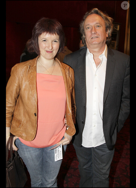 Anne Roumanoff et son mari lors du spectacle de Jérôme Commandeur, au Casino de Paris le 9 avril 2011