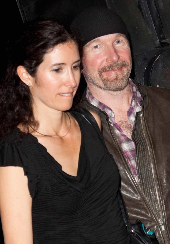 The Edge de U2 et sa femme Morleigh Steinberg, à Sao Paulo, le 10 avril 2011.