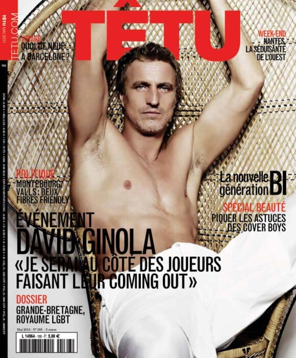 David Ginola en couverture de Têtu Magazine, en kiosques le 20 avril 2011.