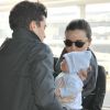 Miranda Kerr, Orlando Bloom et leur fils Flynn à Paris le 5 mars 2011