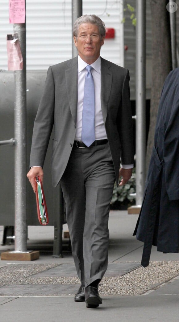 Richard Gere sur le tournage d'Arbitrage à New York le 18 avril 2011