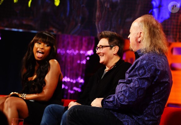 Sur le plateau du Graham Norton Show, Jennifer Hudson ne resiste pas à l'humour anglais ! Londres, 21 avril 2011