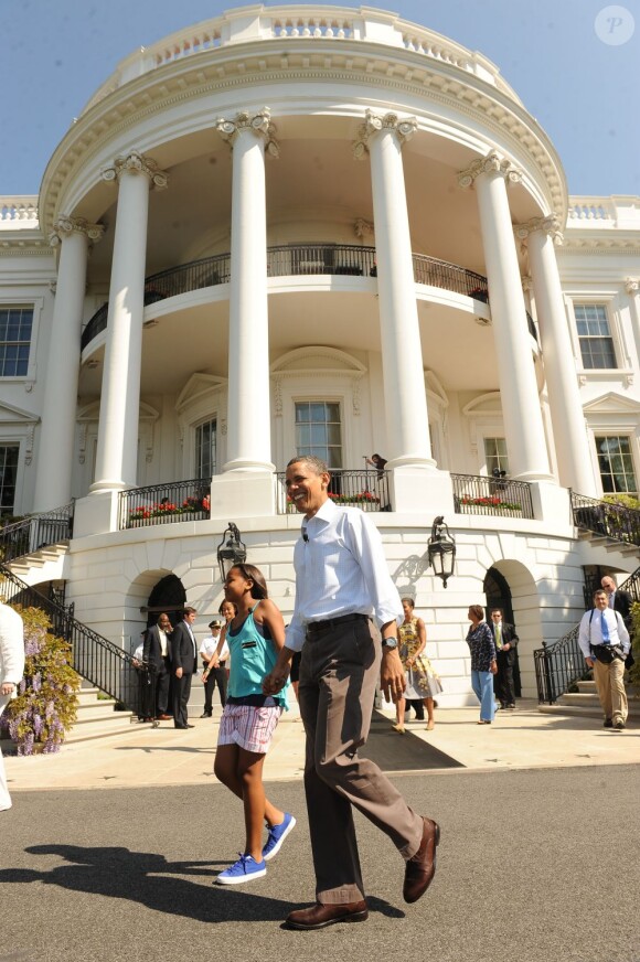 Fête de Pâques à la Maison Blanche, à Washington, le 25 avril 2011 - Ici Barack Obama et sa fille Sasha