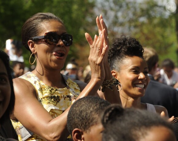 Fête de Pâques à la Maison Blanche, à Washington, le 25 avril 2011 - Ici Michelle Obama et Jada Pinkett 