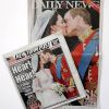 Couvertures des journaux - Kate Middleton et le prince William, le jour de leur mariage, le 29 avril 2011, à Londres.