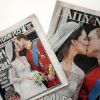 Couvertures des journaux - Kate Middleton et le prince William, le jour de leur mariage, le 29 avril 2011, à Londres.