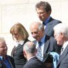 Daniel Cohn-Bendit, Jean-Pierre Elkabbach, Lionel Jospin et Jack Lang assistent au dernier hommage rendu à Marie-France Pisier, en l'église Saint-Roch, à Paris, le 5 mai 2011.