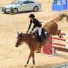 Charlotte Casiraghi sur son cheval Troy lors du Global Champions Tour 2011 qui se tient à Valence en Espagne. Le 6 mai 2011