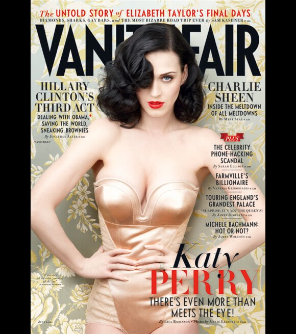Katy Perry sur la couverture du magazine Vanity Fair, édition US, juin 2011, photographiée par Annie Leibovitz