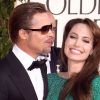 Angelina Jolie et Brad Pitt, ici lors des Golden Globes 2011, sont arrivés dans le Sud de la France le 11 mai 2011.