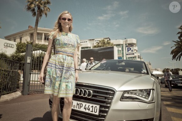 Diane Kruger, ravissante, lors du déjeuner au Lounge Audi le 12 mai 2011 à Cannes